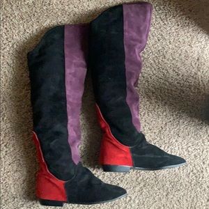 Suede Multi colored boots